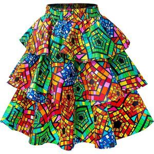 8094 African Print Skirt Ankara Wax Short Skirt2X-Large,G